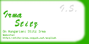 irma stitz business card